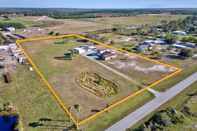 bird's eye view with a rural view