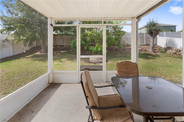 view of sunroom