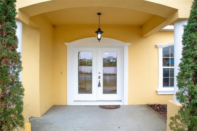 view of exterior entry with french doors