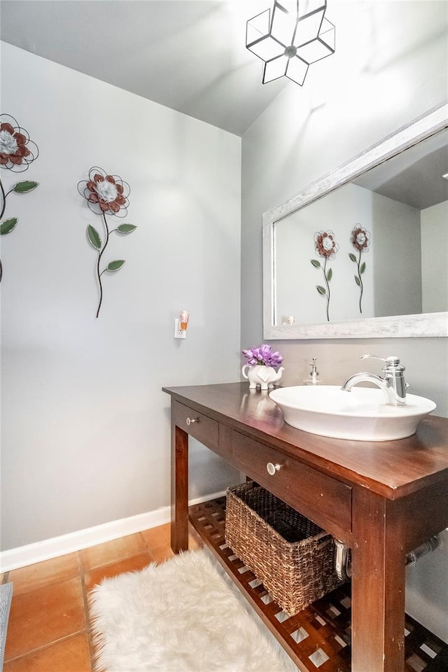 bathroom featuring vanity and tile patterned floors