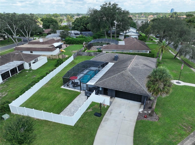 bird's eye view with a residential view