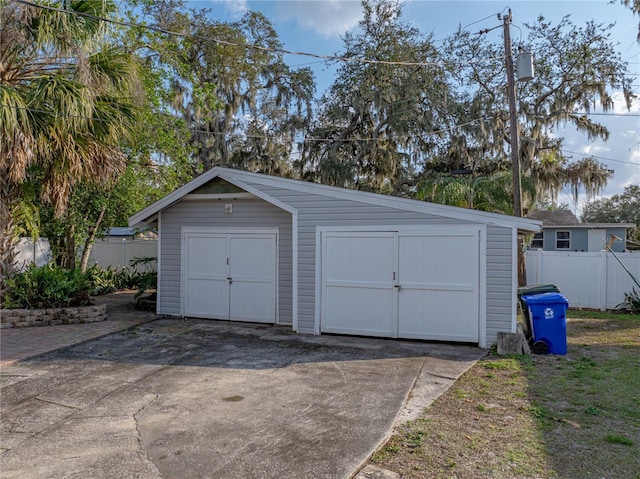 view of garage