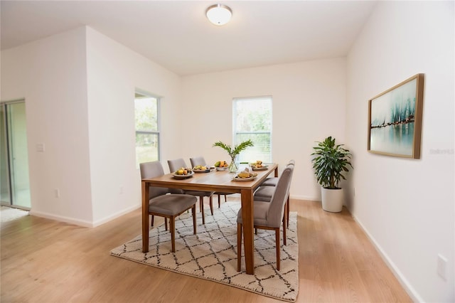 dining room featuring light hardwood / wood-style flooring