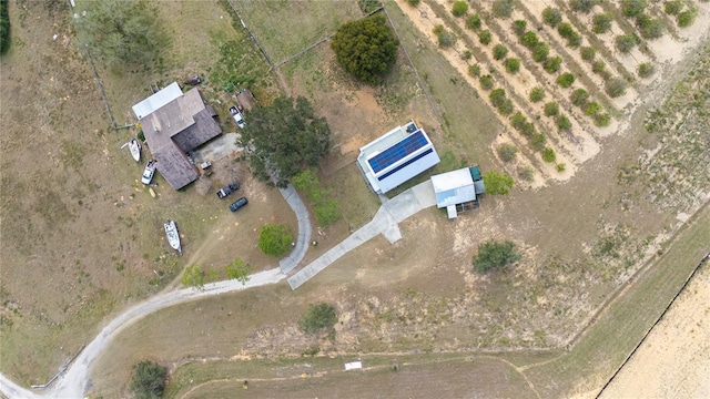 drone / aerial view featuring a rural view