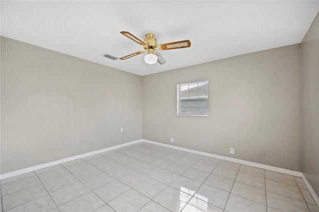 spare room featuring ceiling fan