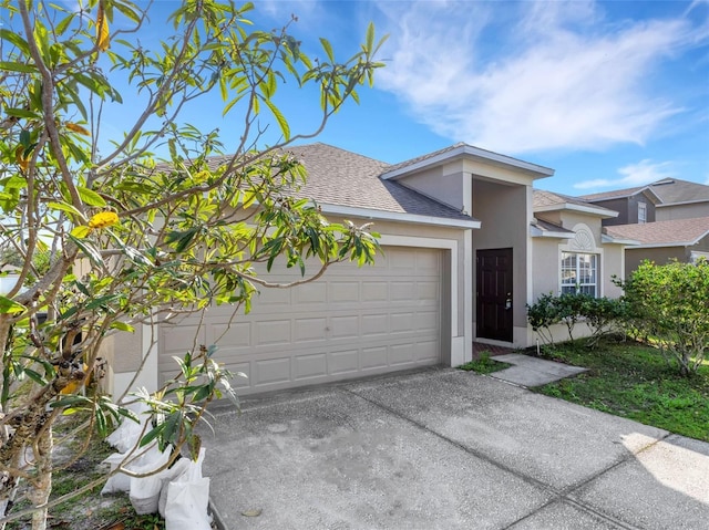 view of front facade with a garage