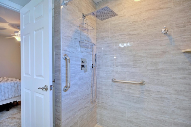 bathroom featuring a tile shower