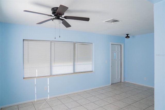 spare room featuring ceiling fan