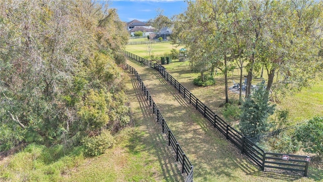 aerial view featuring a rural view