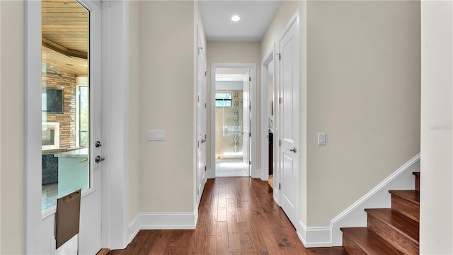 interior space featuring dark hardwood / wood-style floors