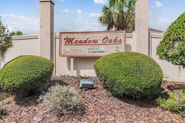 view of community sign