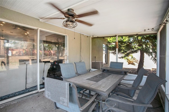 view of patio / terrace with ceiling fan