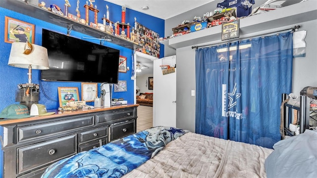 view of tiled bedroom