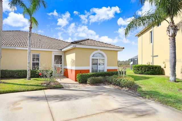 exterior space with a front yard