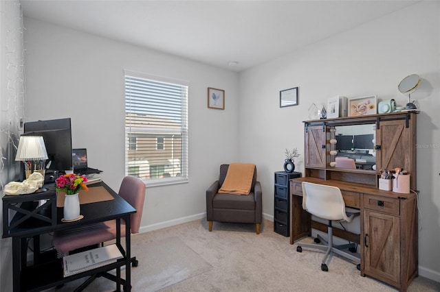 view of carpeted office