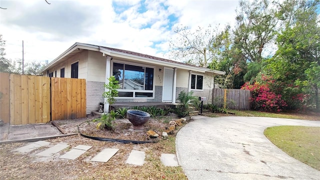 view of single story home