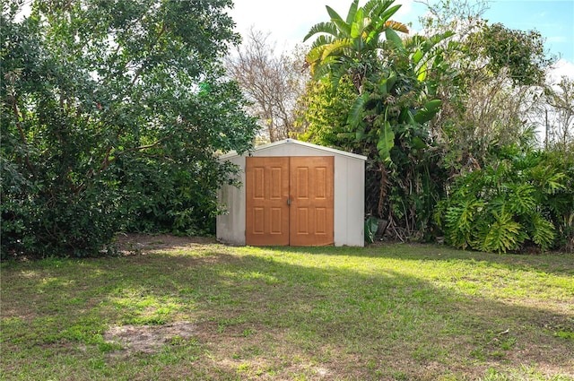 view of shed