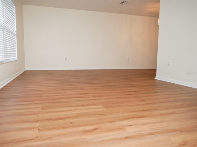 empty room featuring light wood-type flooring