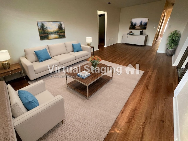 living room featuring hardwood / wood-style floors