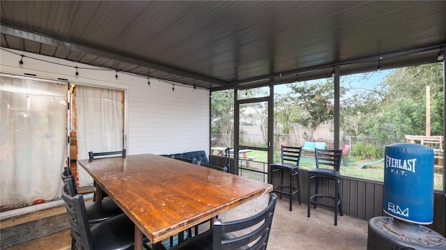 view of sunroom