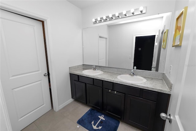 8680 Falling Blue Pl, Riverview, FL 33578 - bathroom featuring double vanity and tile patterned floors