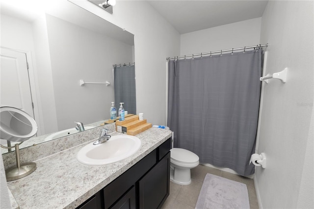 8680 Falling Blue Pl, Riverview, FL 33578 - bathroom with vanity, toilet, and tile patterned floors