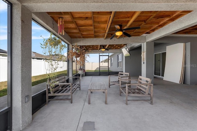 view of patio / terrace with ceiling fan