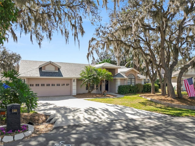 view of front of house with a garage