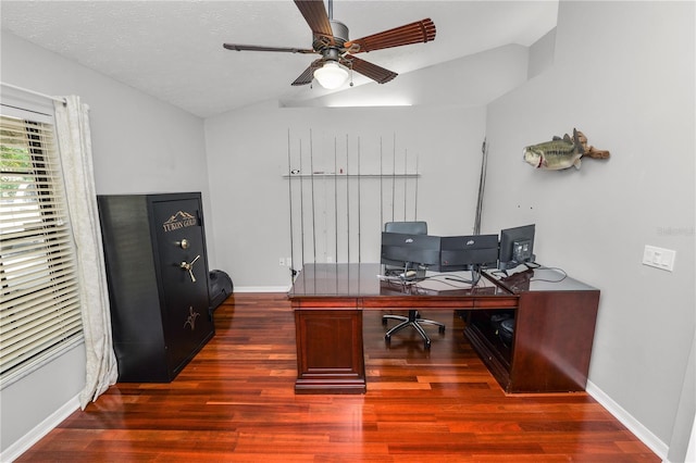 7410 Locksley Ln, Lakeland, FL 33809 - office space featuring baseboards, a ceiling fan, and wood finished floors