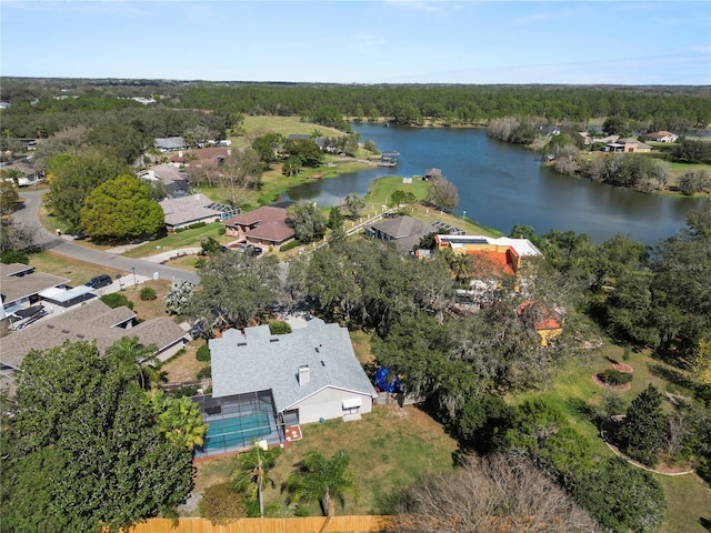 7410 Locksley Ln, Lakeland, FL 33809 - drone / aerial view with a water view and a residential view