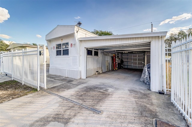 view of garage