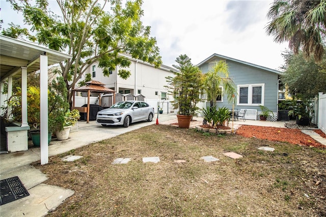 view of front of house featuring a gazebo