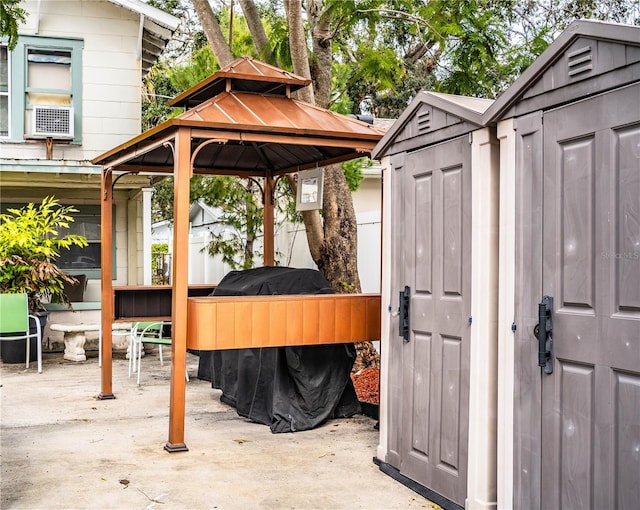 view of outbuilding featuring a gazebo