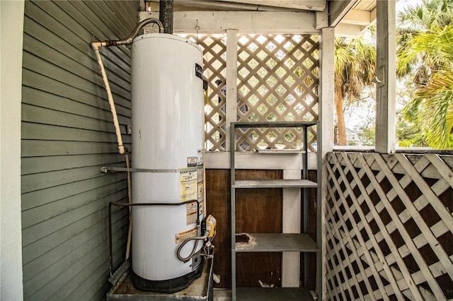 wooden deck with water heater