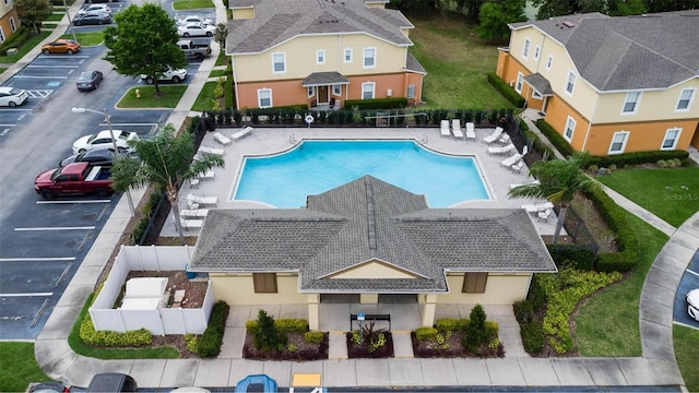 view of pool featuring a patio