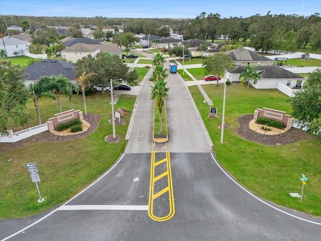 aerial view with a residential view