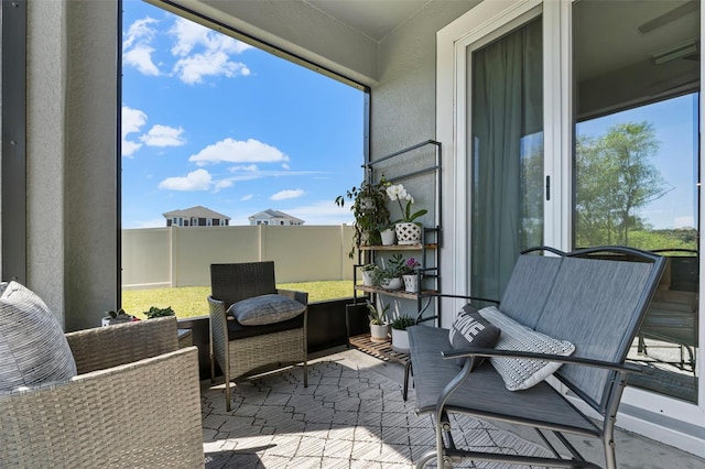 view of sunroom