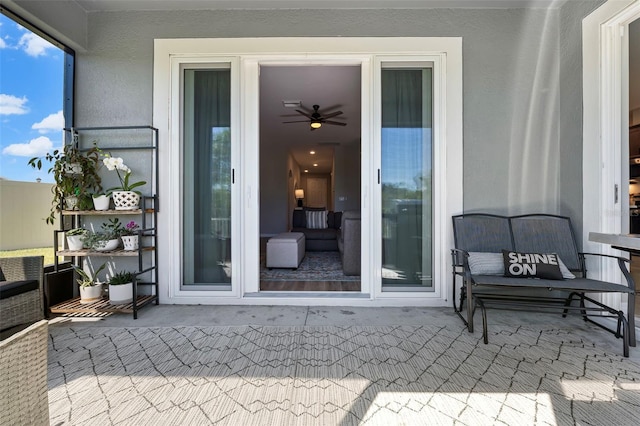 exterior space featuring stucco siding