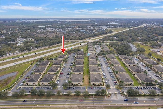 bird's eye view with a residential view