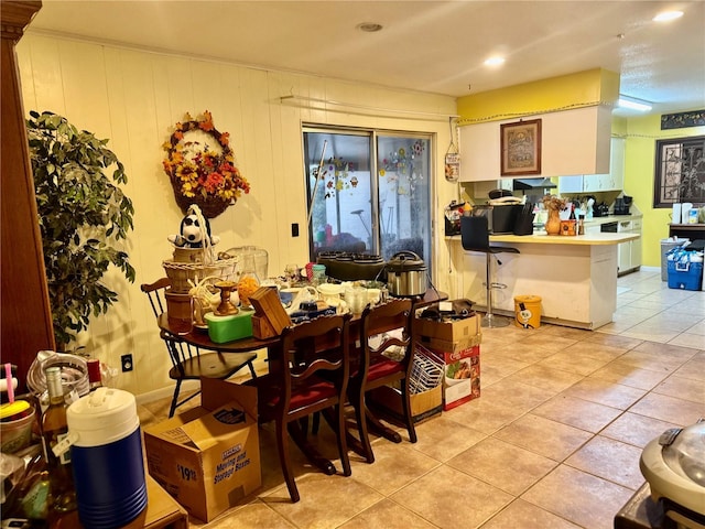 view of tiled dining area