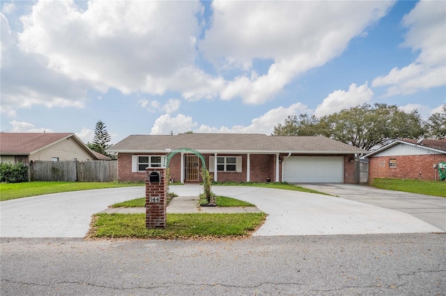 ranch-style home with a garage