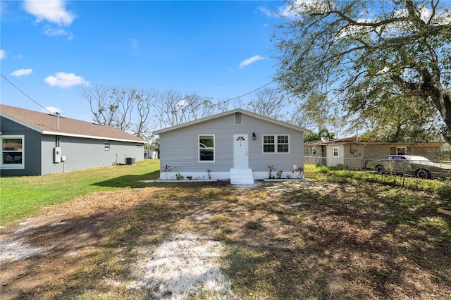 view of front of property with a front lawn