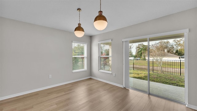 empty room featuring wood-type flooring