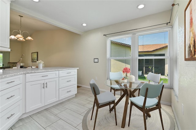 3976 Cypress Lndg W, Winter Haven, FL 33884 - dining space featuring a chandelier, recessed lighting, and light tile patterned flooring