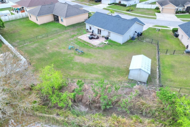 aerial view with a residential view