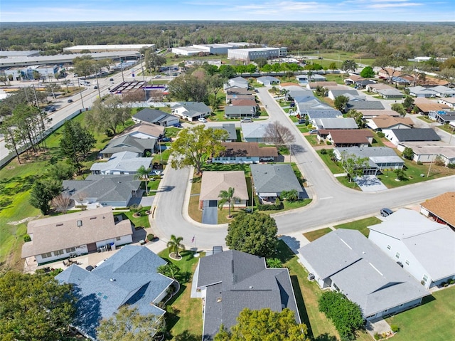 aerial view with a residential view