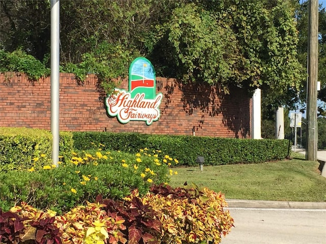 view of community sign