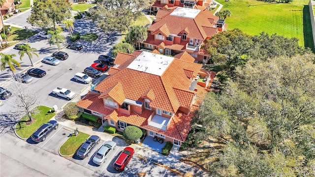 drone / aerial view with a residential view