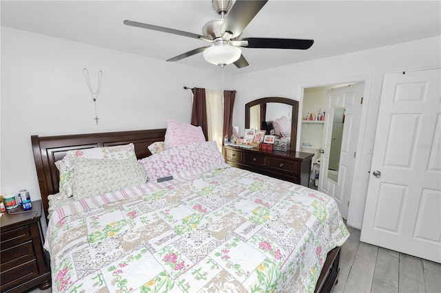 bedroom with a ceiling fan