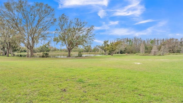 view of yard featuring a water view